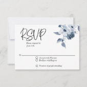 RSVP Wedding Blue Floral Kaart (Voorkant)
