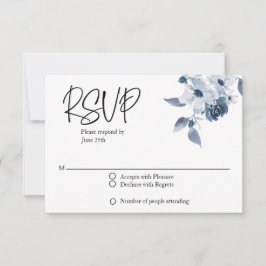 RSVP Wedding Blue Floral Kaart