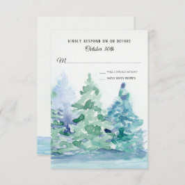 RSVP Wedding Blue Lake w Mountain Pine Trees Kaart