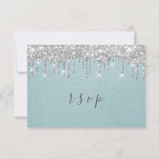 RSVP Wedding Bridal ShowerGray Silver Drift Water (Achterkant)