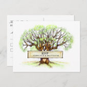 RSVP Wedding Briefkaart - De liefdesboom (Voorkant / Achterkant)