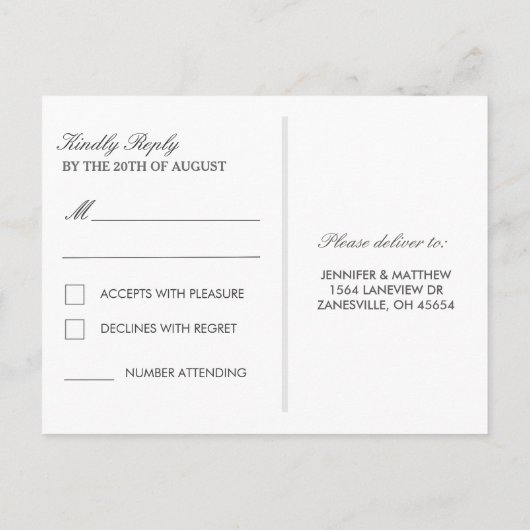 RSVP Wedding Briefkaart - De liefdesboom (Achterkant)