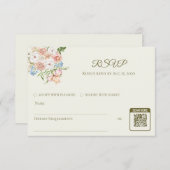 RSVP wedding card butter yellow garden floral (Voorkant / Achterkant)