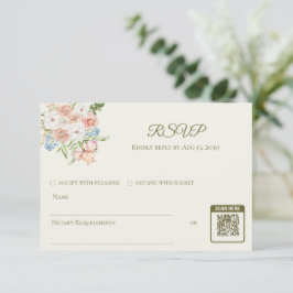 RSVP wedding card butter yellow garden floral Kaartje