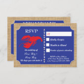 RSVP Wedding Cards Crawfish Boil Lobster Invites Kaart (Voorkant / Achterkant)