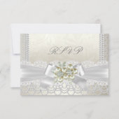 RSVP Wedding Cream Pearl Lace Damask Diamond (Voorkant)