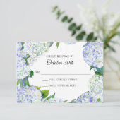 RSVP Wedding Floral Lila in White Hydrangeas Kaart (Staand voorkant)