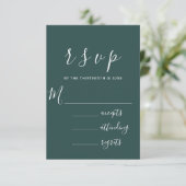 RSVP Wedding Glitter Blauwgroen Lijst Roos (Staand voorkant)