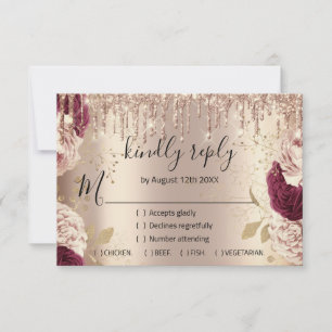 RSVP Wedding Glitter Bridal Roos Gold Wreated Driv
