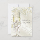 RSVP Wedding Gold Cream Pearl Floral Rozen (Voorkant)