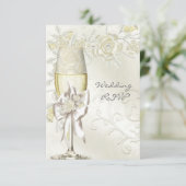RSVP Wedding Gold Cream Pearl Floral Rozen (Staand voorkant)