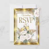 RSVP Wedding Golden White Rose Champagne Gold (Voorkant)