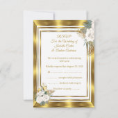RSVP Wedding Golden White Rose Champagne Gold (Achterkant)