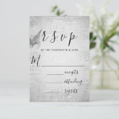 RSVP Wedding Gray Paper 3D Paarse muziek (Staand voorkant)