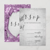 RSVP Wedding Gray Paper 3D Paarse muziek (Voorkant / Achterkant)