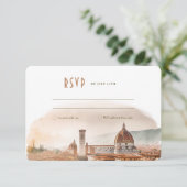 RSVP Wedding Insert Florence Italy Destination Kaart (Staand voorkant)