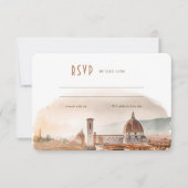RSVP Wedding Insert Florence Italy Destination Kaart (Voorkant)