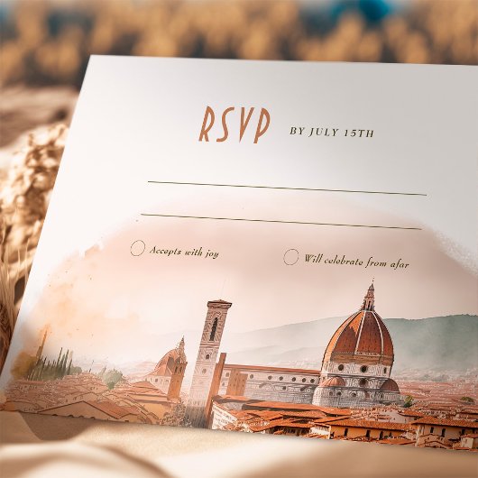 RSVP Wedding Insert Florence Italy Destination Kaart