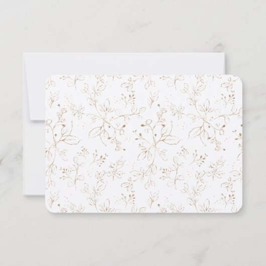 RSVP Wedding Insert Green & Gold Rustic Kaart (Achterkant)