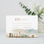 RSVP Wedding Insert New York Destination Invitatio Kaart (Staand voorkant)