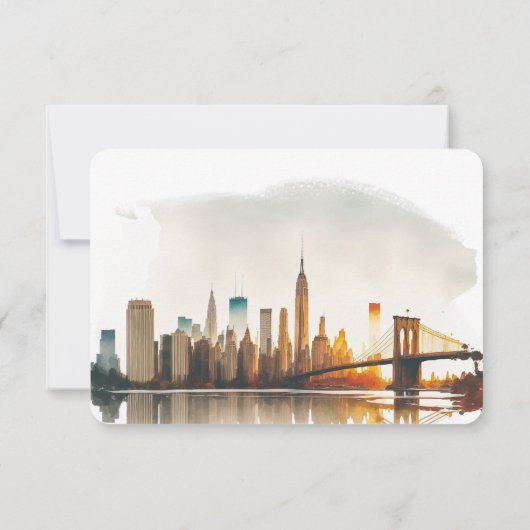 RSVP Wedding Insert New York Destination Invitatio Kaart (Achterkant)
