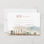RSVP Wedding Insert New York Destination Invitatio Kaart (Voorkant)
