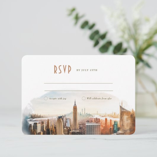 RSVP Wedding Insert New York Destination Kaart (Staand voorkant)