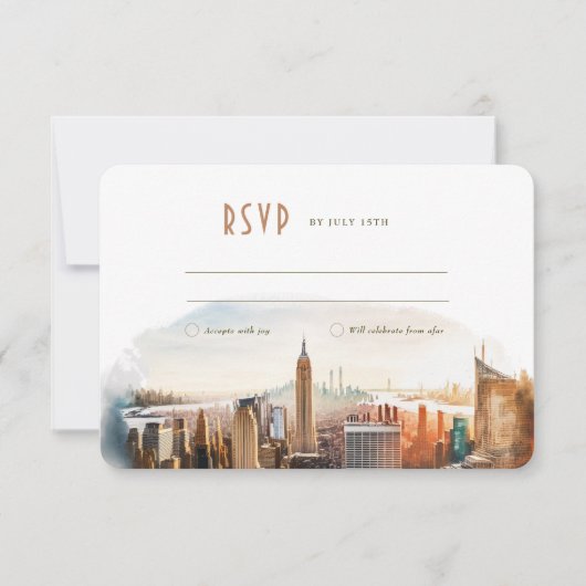 RSVP Wedding Insert New York Destination Kaart (Voorkant)