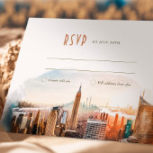 RSVP Wedding Insert New York Destination Kaart