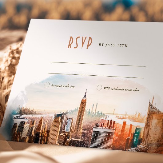 RSVP Wedding Insert New York Destination Kaart