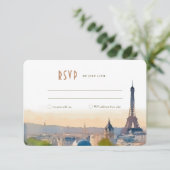 RSVP Wedding Insert Paris France Destination Invin Kaart (Staand voorkant)