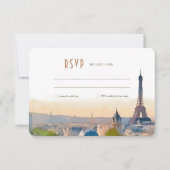 RSVP Wedding Insert Paris France Destination Invin Kaart (Voorkant)