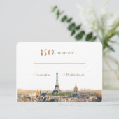 RSVP Wedding Insert Paris France Destination Invin Kaart (Staand voorkant)