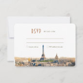 RSVP Wedding Insert Paris France Destination Invin Kaart (Voorkant)