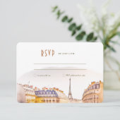 RSVP Wedding Insert Paris France Destination Kaart (Staand voorkant)