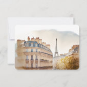 RSVP Wedding Insert Paris France Destination Kaart (Achterkant)