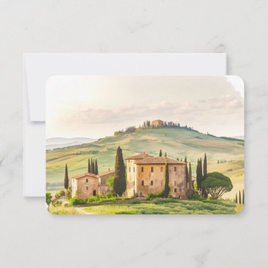 RSVP Wedding Insert Tuscany Italy Destination Kaart (Achterkant)