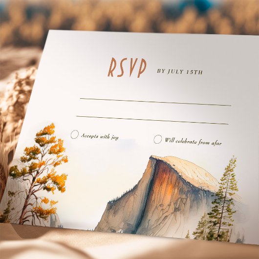 RSVP Wedding Insert Yosemite Park Destination Kaart
