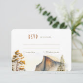 RSVP Wedding Insert Yosemite Park Destination Kaart (Staand voorkant)