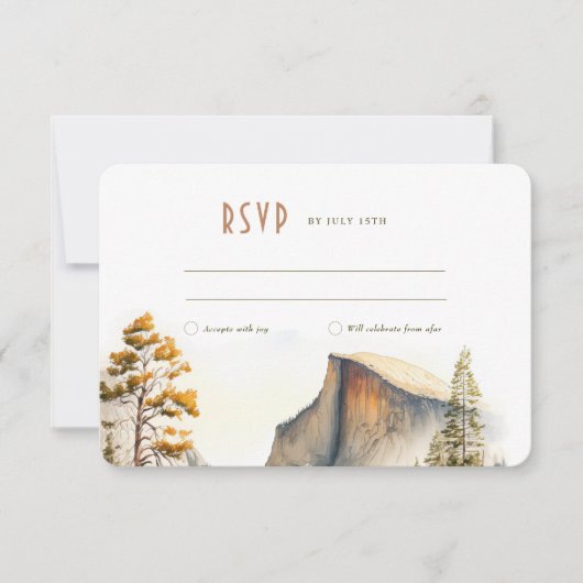 RSVP Wedding Insert Yosemite Park Destination Kaart (Voorkant)