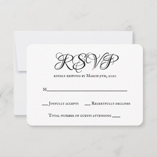 RSVP Wedding Kaart (Voorkant)