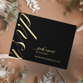 RSVP Wedding Kaart met zwarte en kleine minimalist