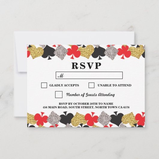 RSVP Wedding Las Vegas Casino reageert Kaarten (Voorkant)