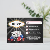 RSVP Wedding Las Vegas Casino Respond Kaarten (Staand voorkant)