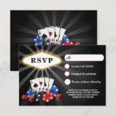 RSVP Wedding Las Vegas Casino Respond Kaarten Kaartje (Voorkant / Achterkant)