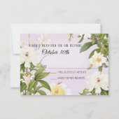 RSVP Wedding Lavender Ivory Roos Peony Kaart (Voorkant)