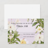 RSVP Wedding  Lavender Ivory Roos Peony Kaart (Voorkant / Achterkant)