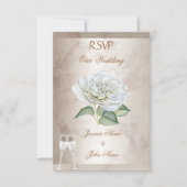 RSVP Wedding Marble Roos Cream White Champagne Kaart (Voorkant)