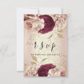 RSVP Wedding Marsala Florals Rozen PinkGlam (Achterkant)