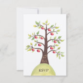 RSVP Wedding Monogram Apple Tree Carving (Voorkant)